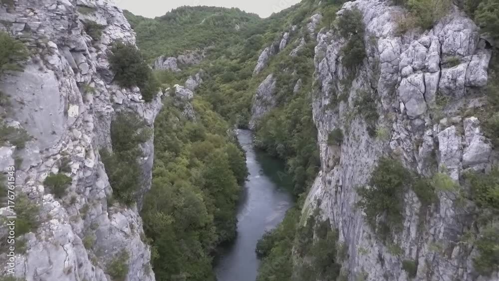 Croatia Drone though mountains and river Croatia Drone though mountains and river