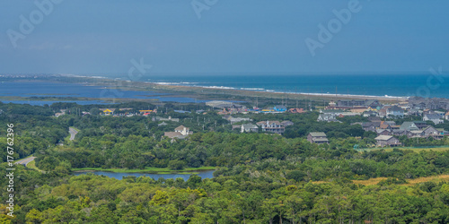 Canvastavla Aerial view from the top of Hatteras Lighthouse