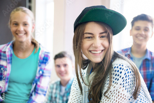 teens in school photo