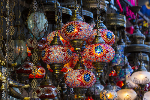 Traditional Turkish lanterns made of colored glass  © lester120