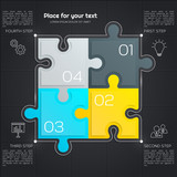 Modern business infographic for your presentation. Four puzzle pieces. Vector.