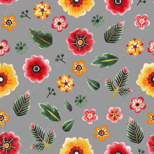 Watercolor floral pattern