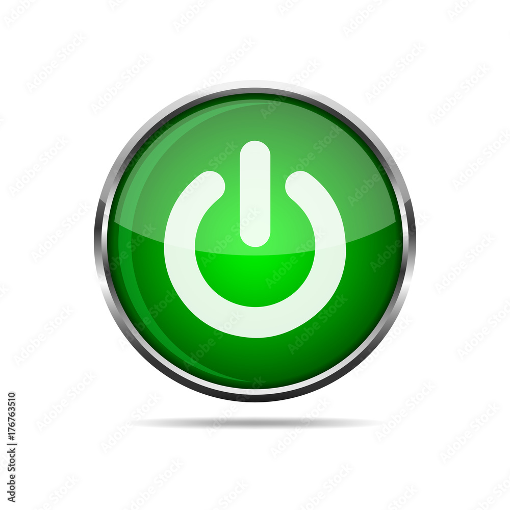 3D glossy POWER button. Vector illustration. 3D glossy POWER button. Vector illustration.