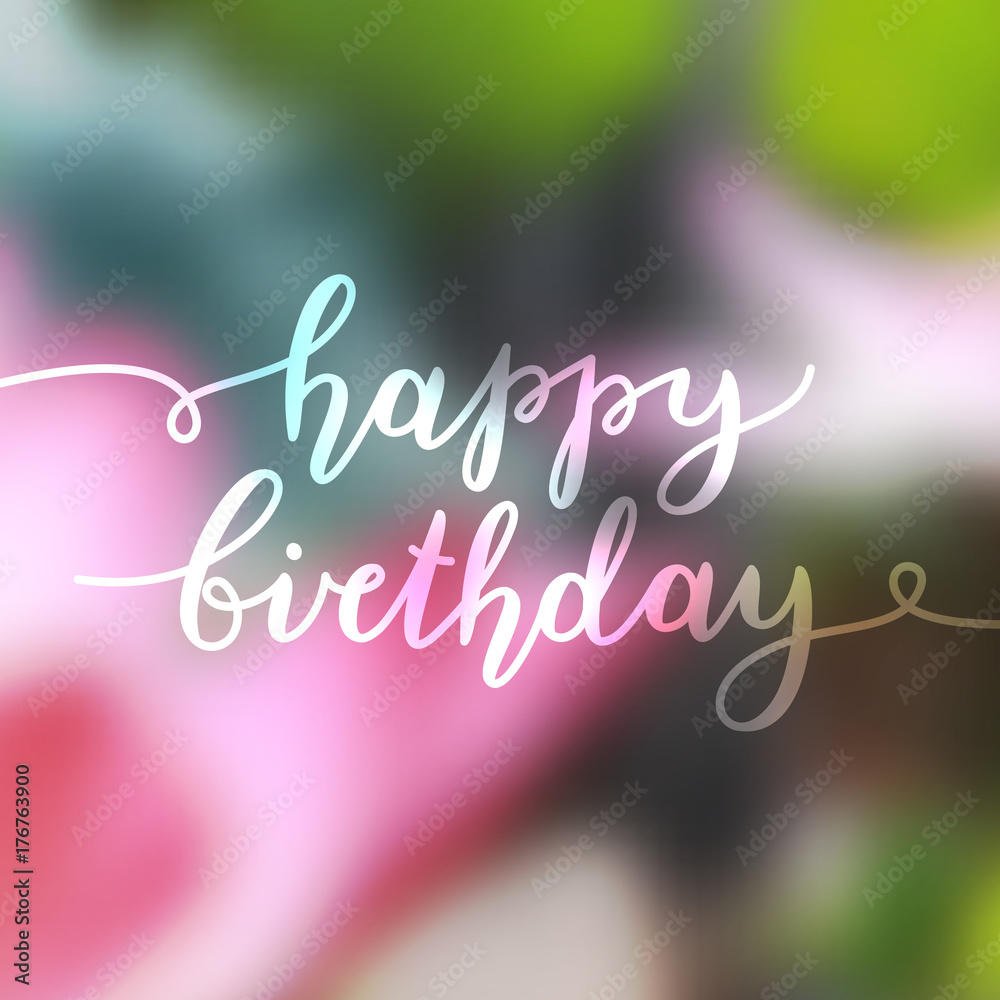 Fotografie happy birthday lettering