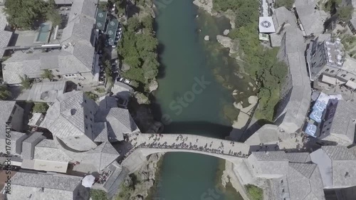 Croatia Drone over city and river