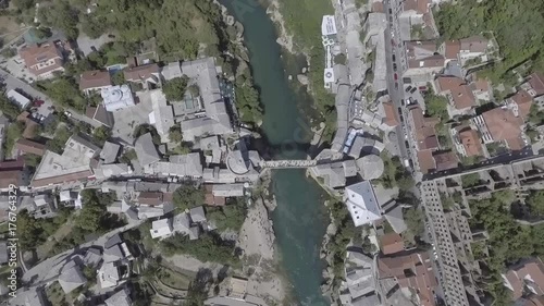 Croatia drone over city and bridge