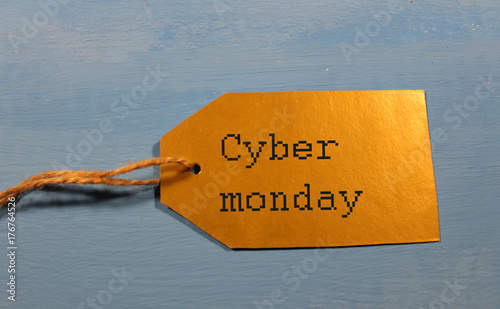 tag with the inscription cyber Monday