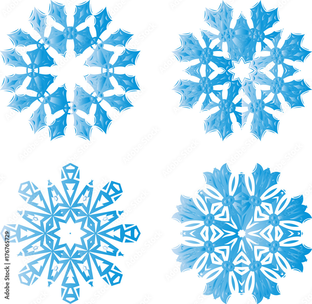 Vector collection of snowflakes in the sky Vector collection of snowflakes in the sky