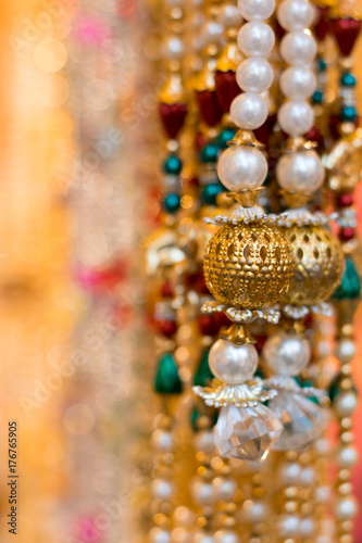 junk jewelry hanging decorative blurred