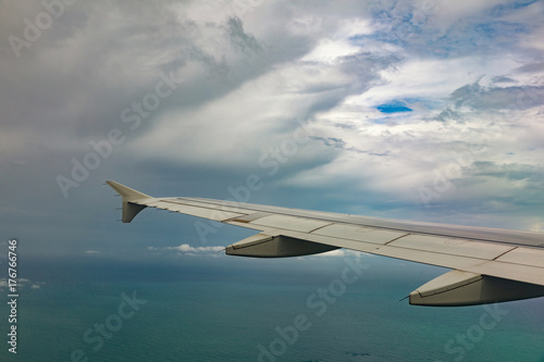 aerial view of the sea and clouds. Beautiful clouds in flight.
