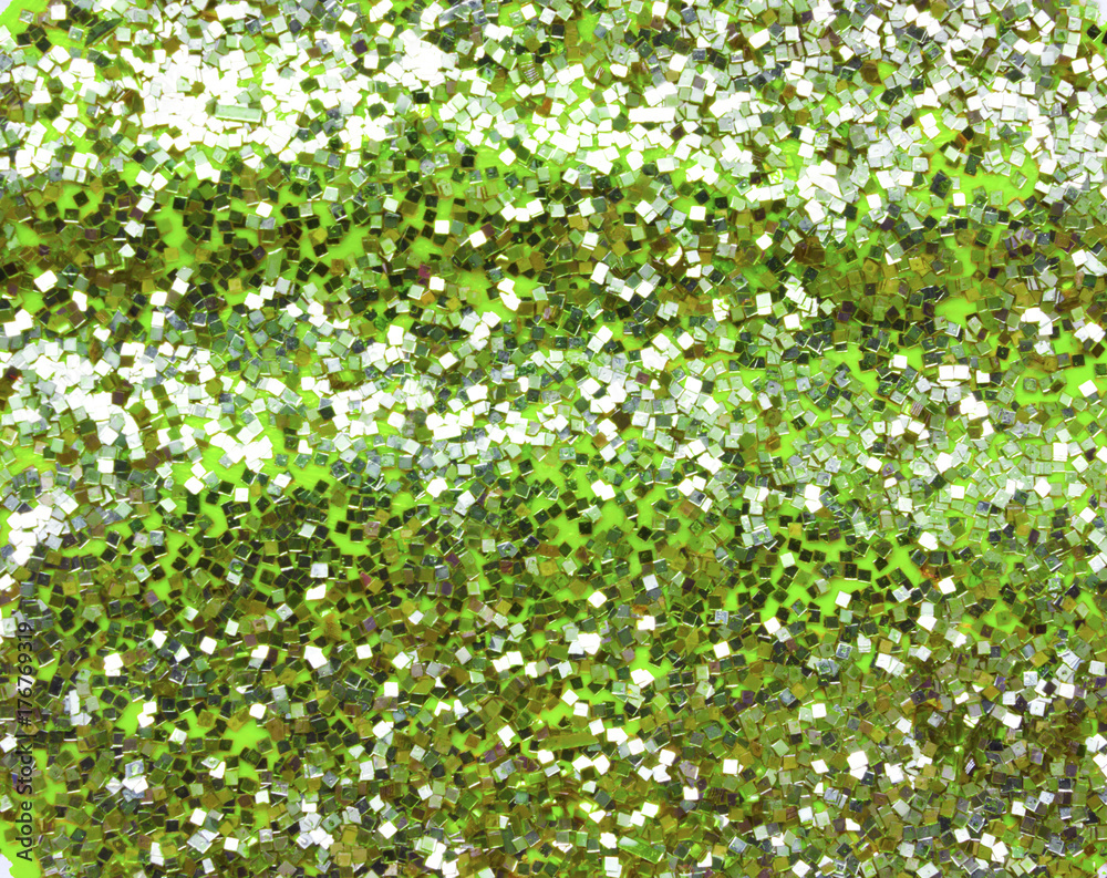 Background green with silver glitter