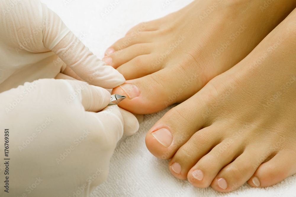 Pedicure master during work Pedicure master during work