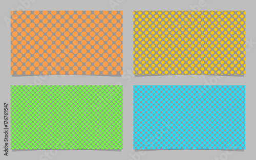 Colored dot pattern business card background set - vector identity card graphic design