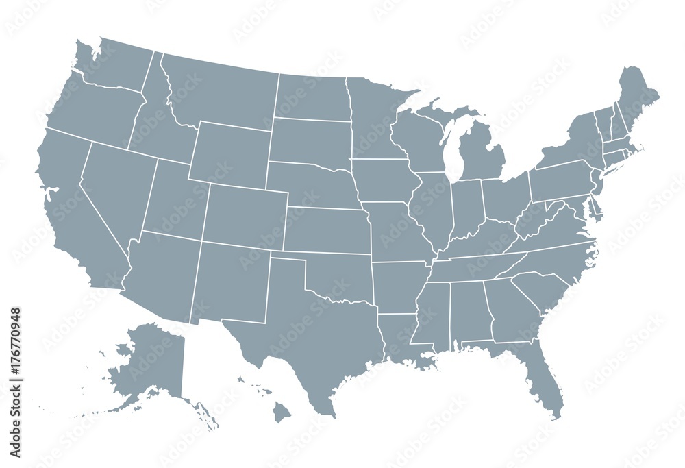 Obraz premium Mapa Stanów Zjednoczonych Ameryki