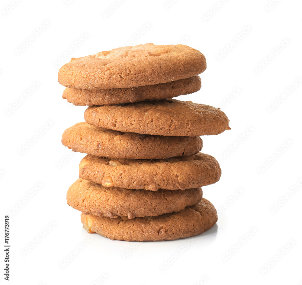 Delicious oatmeal cookies on white background Delicious oatmeal cookies on white background