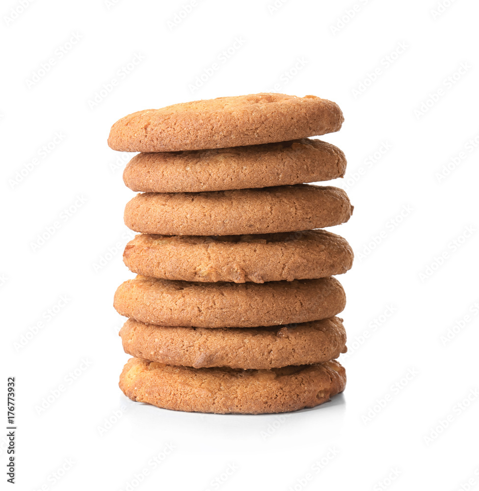 Delicious oatmeal cookies on white background Delicious oatmeal cookies on white background