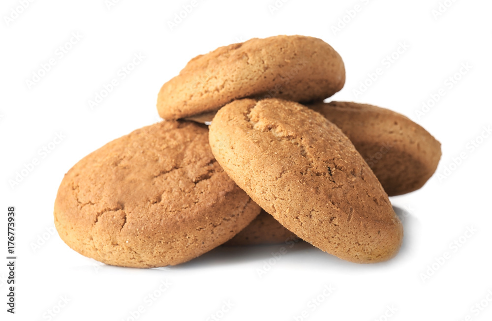 Delicious oatmeal cookies on white background Delicious oatmeal cookies on white background
