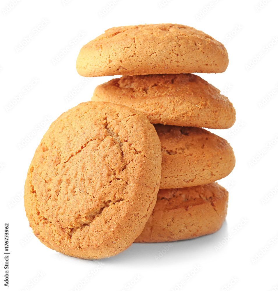 Delicious oatmeal cookies on white background Delicious oatmeal cookies on white background