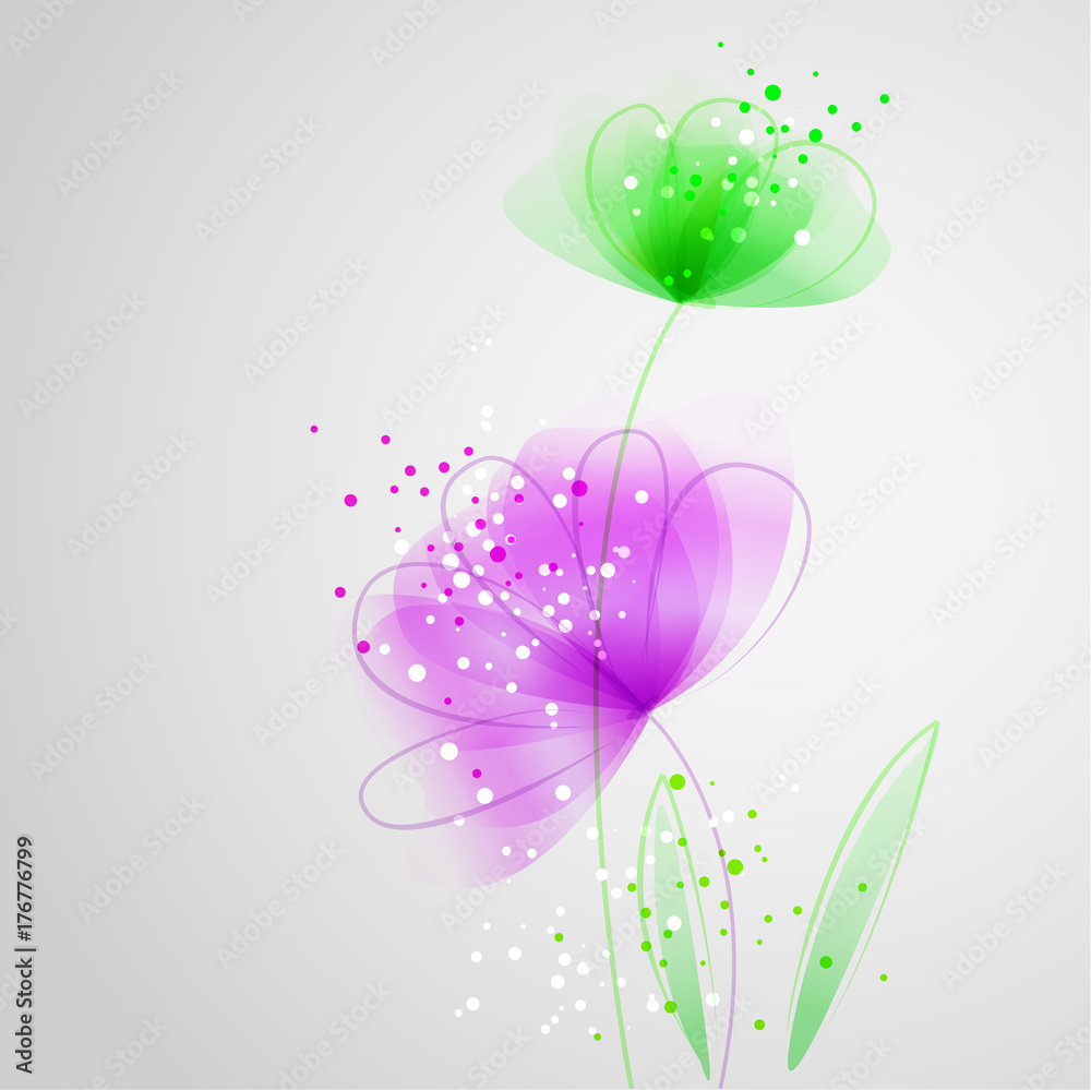 Vector background with flowers