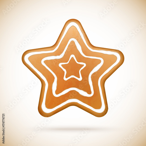Gingerbread cookie realistic illustration for your design needs