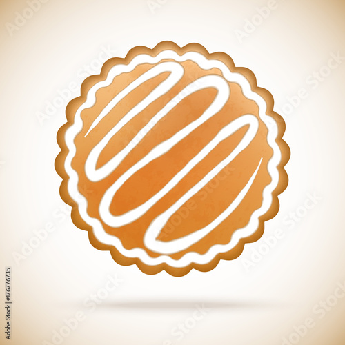 Gingerbread cookie realistic illustration for your design needs