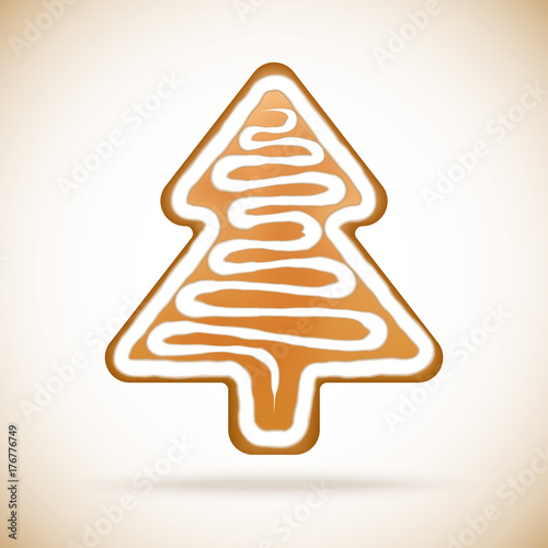 Gingerbread cookie realistic illustration for your design needs