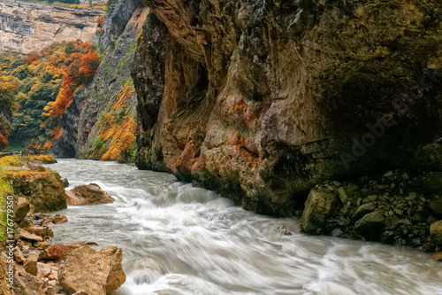 The mountain river.