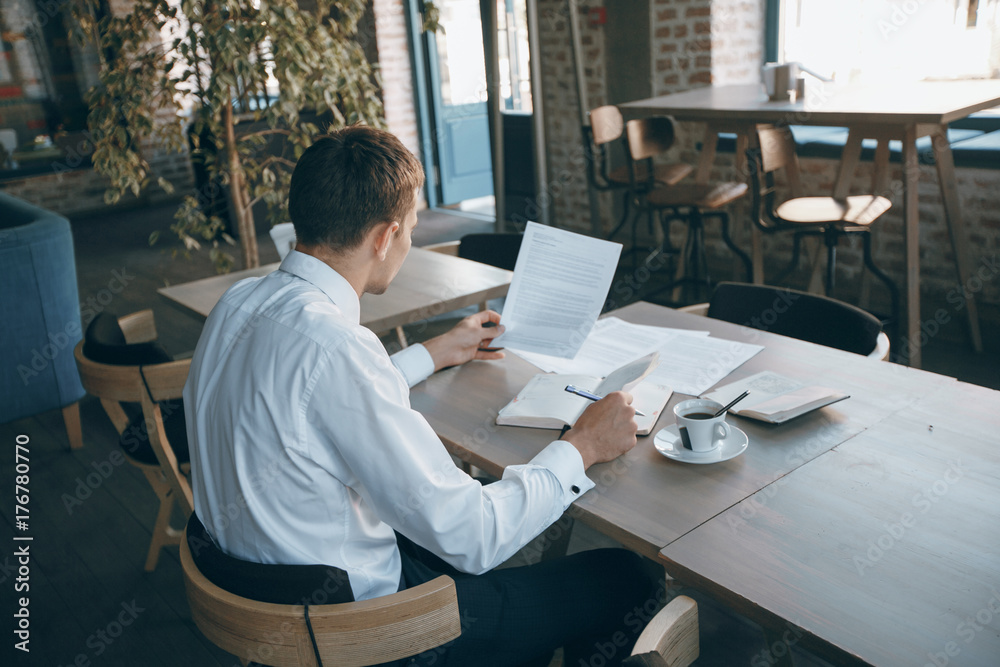 businessman in cafe businessman in cafe