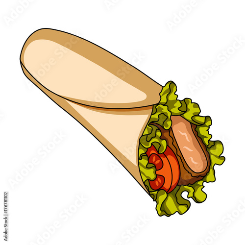 Lavash, single icon in cartoon style.Lavash, vector symbol stock illustration web.