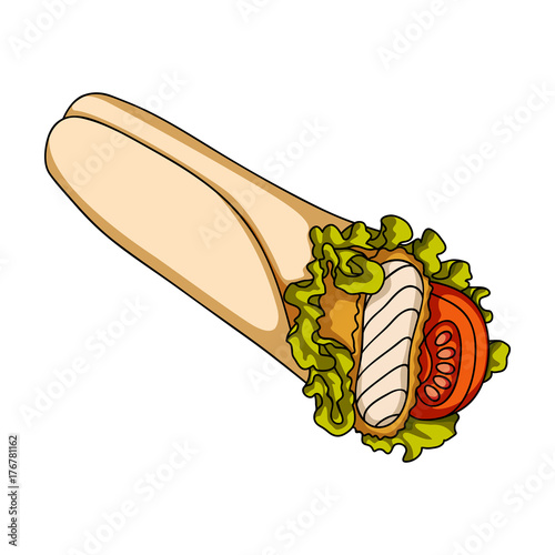 Lavash, single icon in cartoon style.Lavash, vector symbol stock illustration web.