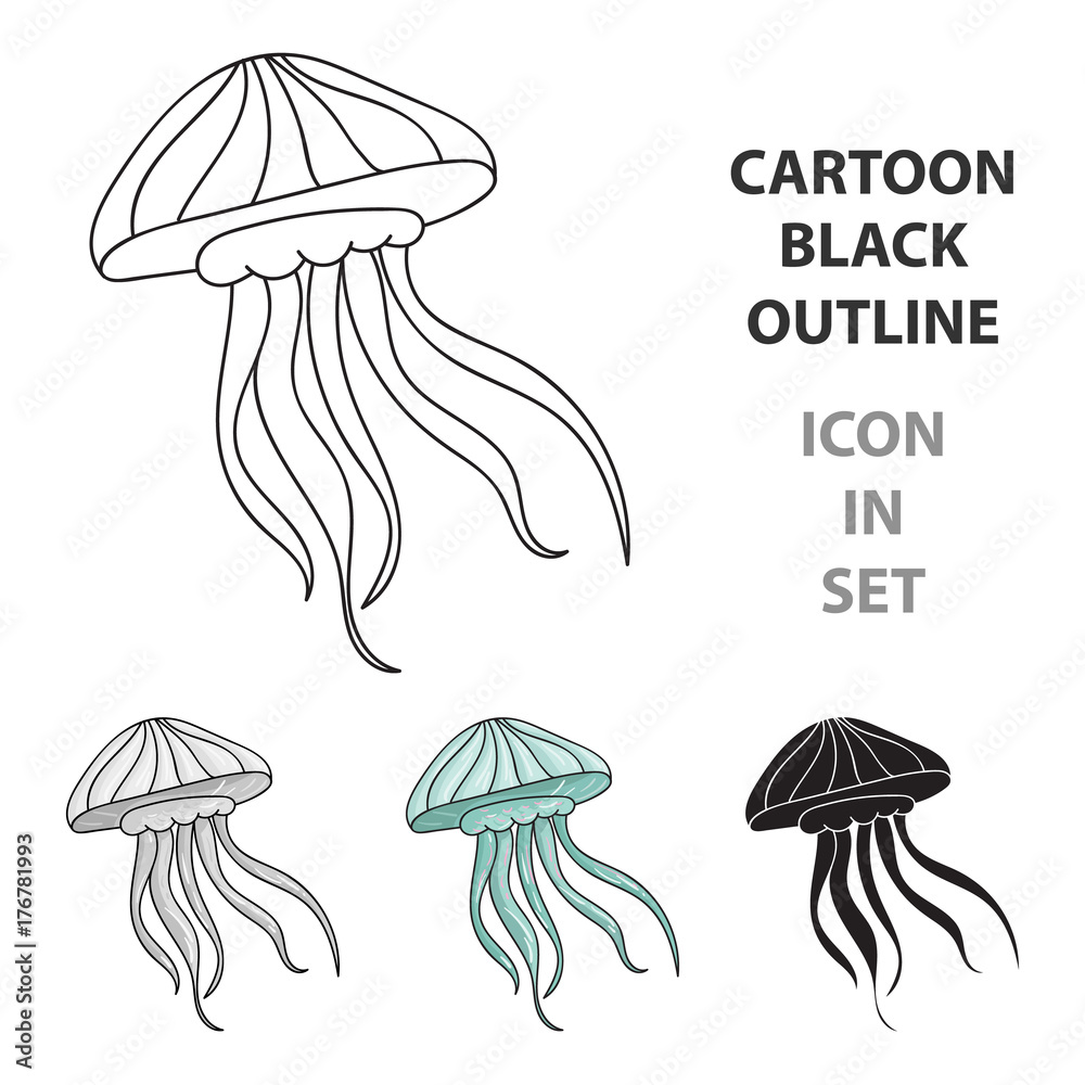 Jelly fish icon in cartoon style isolated on white background. Sea animals symbol stock vector illustration. Stock Vector | Adobe Stock Jelly fish icon in cartoon style isolated on white background. Sea animals symbol stock vector illustration. Stock Vector | Adobe Stock