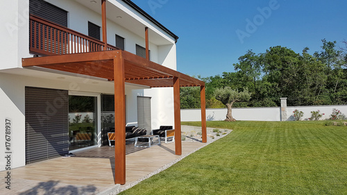 Pergola on passive house