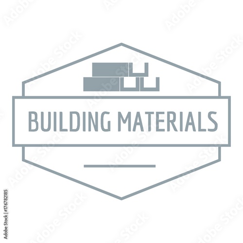 Building emblem logo, gray monochrome style