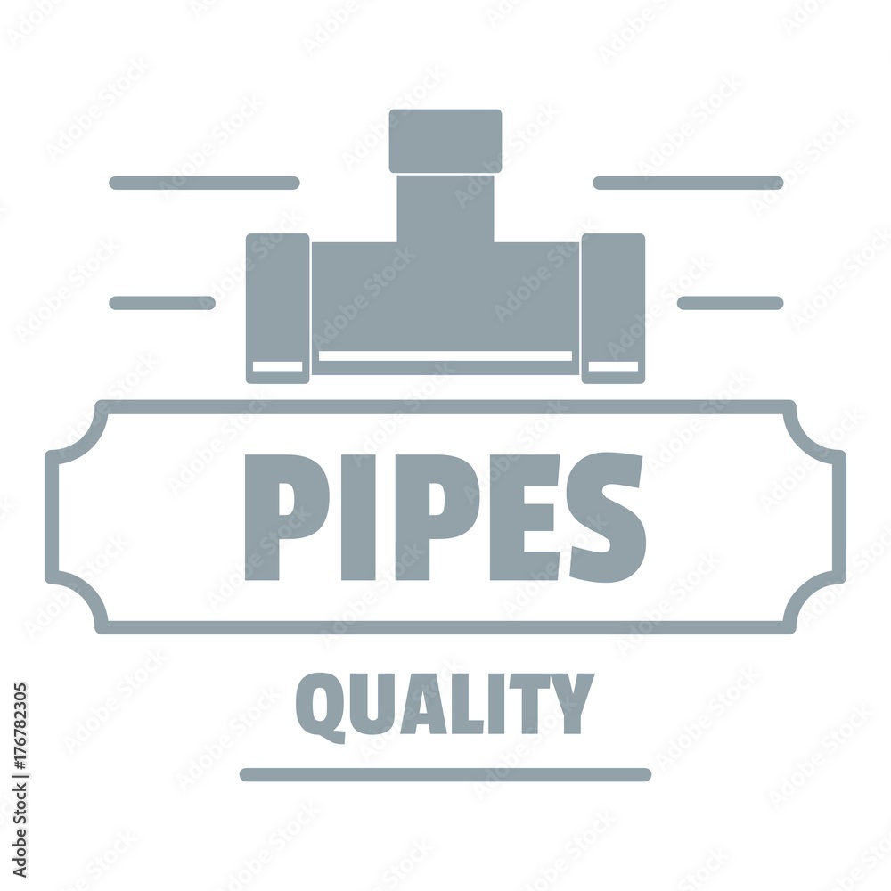 Pipe quality logo, gray monochrome style Pipe quality logo, gray monochrome style