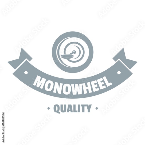 Modern mono wheel logo, simple gray style