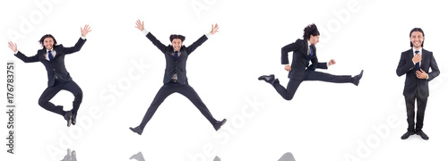 Young businessman isolated on the white background