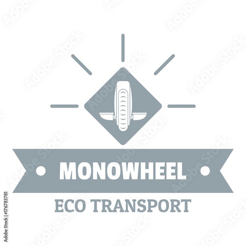 Lifestyle mono wheel logo, simple gray style