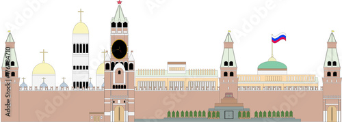 Kremlin.Moscow monuments. Vector illustration