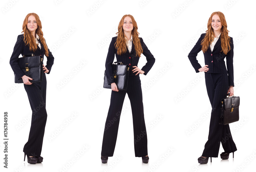 Woman businesswoman in business concept isolated on white Woman businesswoman in business concept isolated on white
