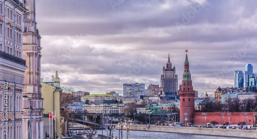 Photography view of Moscow over the river