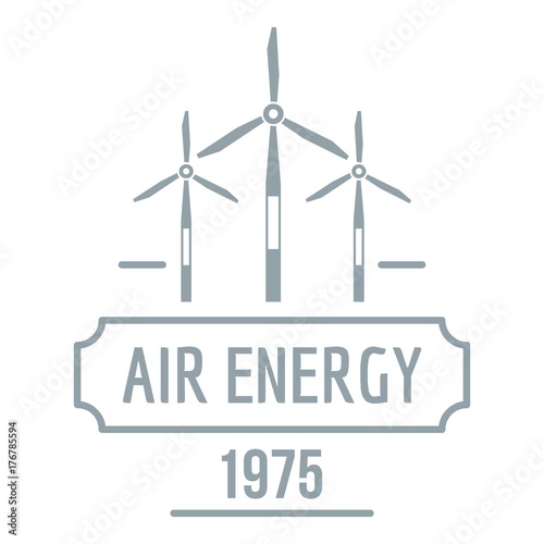 Air energy logo, simple gray style