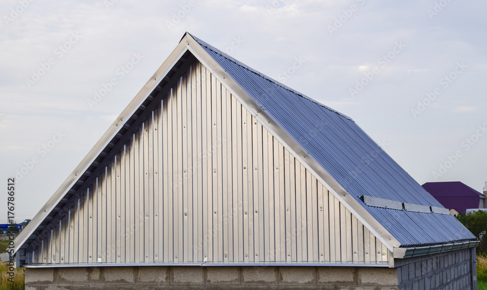 The roof of corrugated sheet