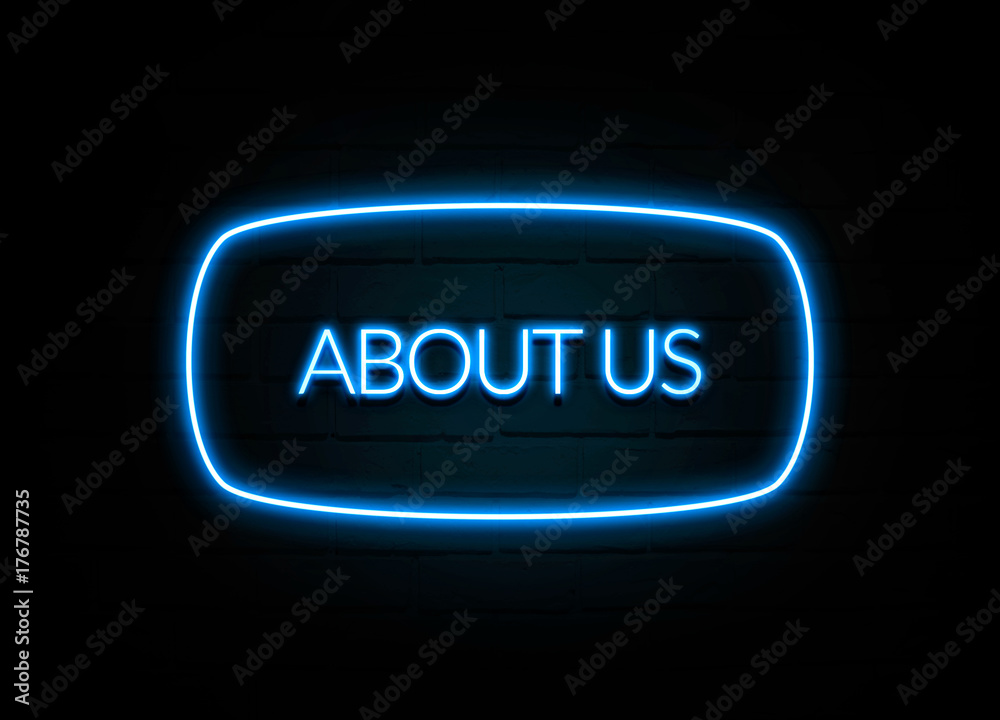 About Us - colorful Neon Sign on brickwall About Us - colorful Neon Sign on brickwall