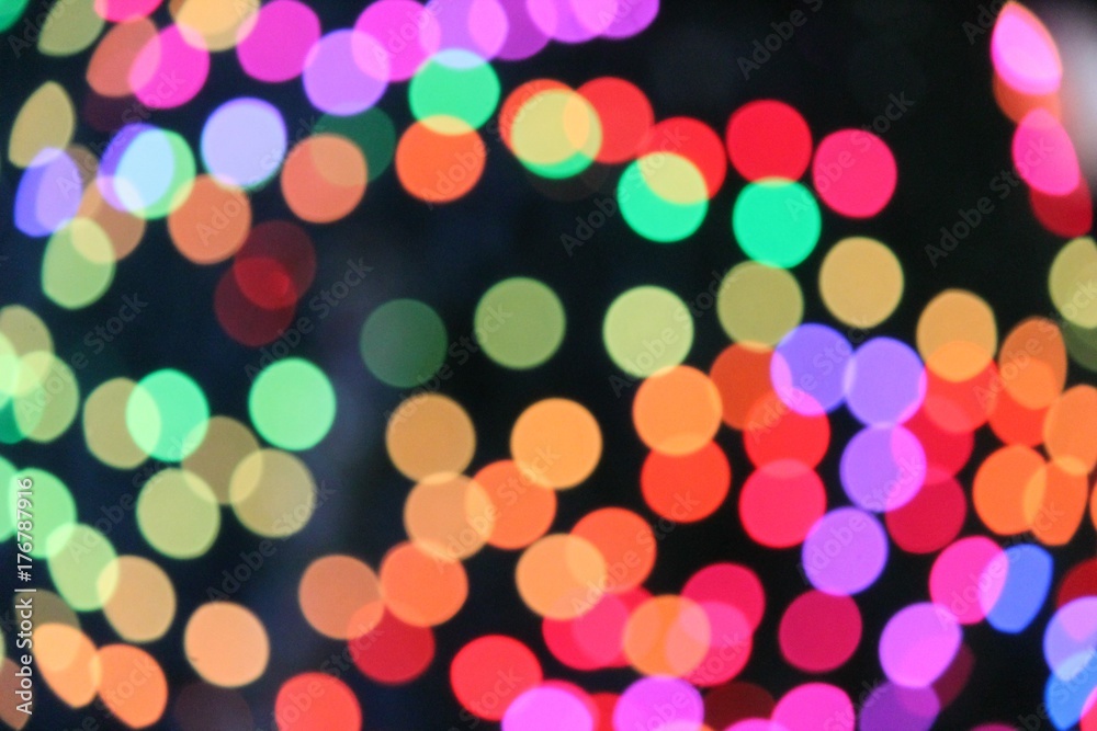 Bokeh background abstract Christmas circles of light