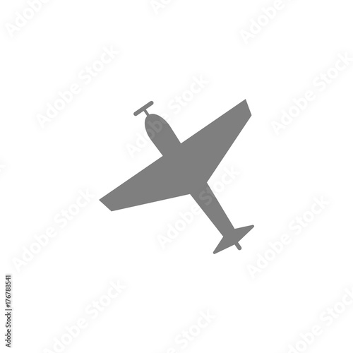 Airplane with screw,plane silhouette icon