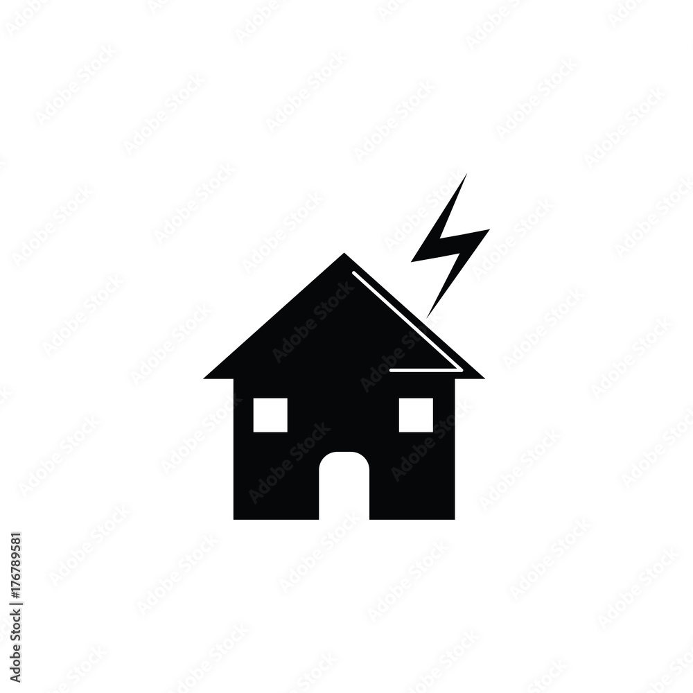 Lightning under house icon