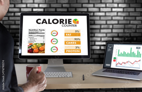 CALORIE counting counter application Medical eating healthy Diet concept