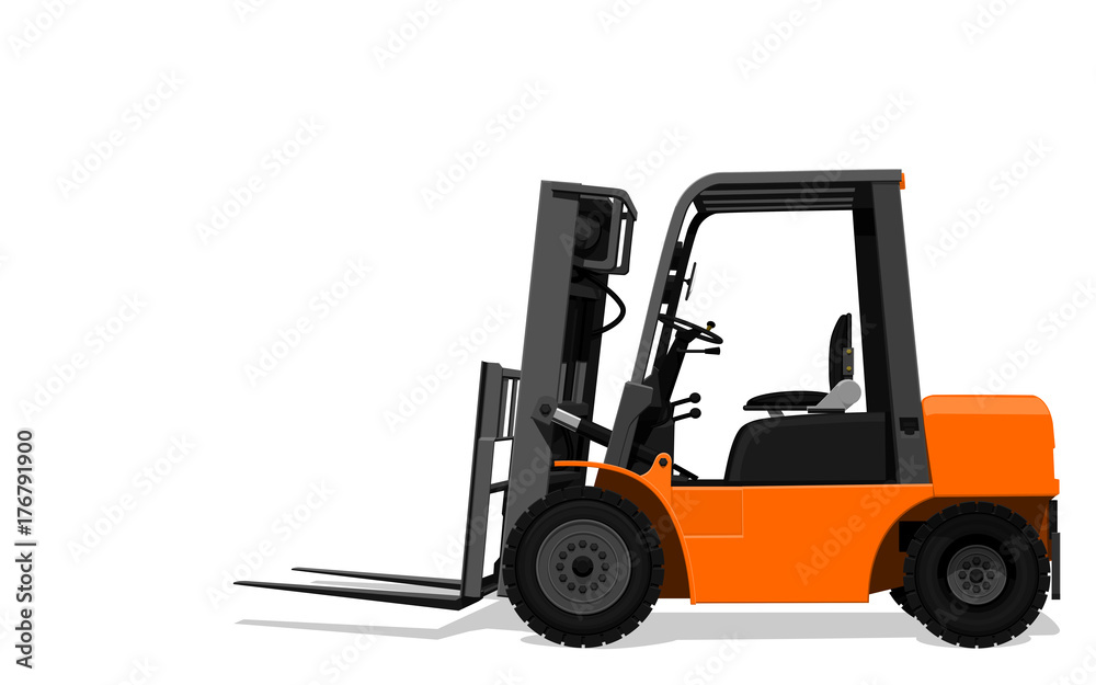Isolate forklift truck on transparent background
