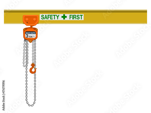 A Hoist on the beam on transparent background
