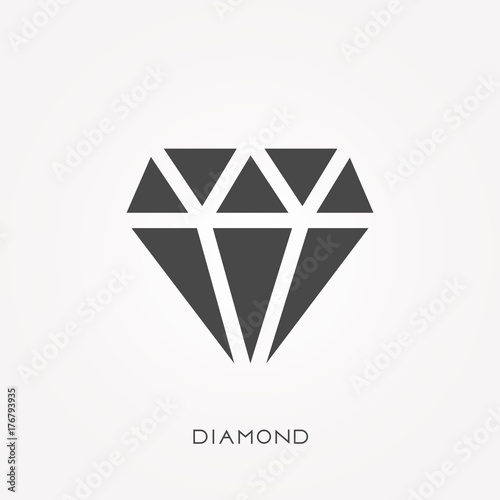 Silhouette icon diamond